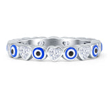 Heart CZ Evil Eye Ring