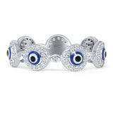 Round Halo Evil Eye Ring