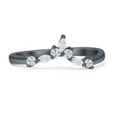 Half Eternity Chevron Ring