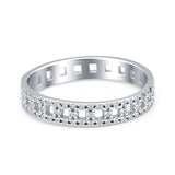Round CZ Filigree Band