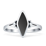Art Deco Marquoise Oxidized Black Onyx Vintage Style Ring 925 Sterling Silver