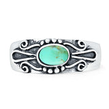 Oval 7mm Turquoise Oxidized Filigree Celtic Ring 925 Sterling Silver Wholesale