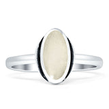 Oval 10mm Moonstone Oxidized Solitaire Ring 925 Sterling Silver Wholesale