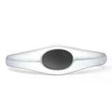 Oval 6mm Black Agate Signet Bold Ring 925 Sterling Silver Wholesale