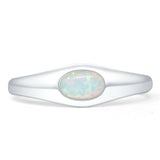 Oval 6mm Lab Created White Opal Signet Bold Ring 925 Sterling Silver Wholesale