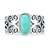 Oval 12mm Turquoise Oxidized Filigree Ring 925 Sterling Silver Wholesale