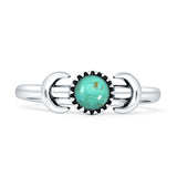 Round Turquoise Moon Ring