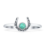 Round Turquoise Horseshoe Ring