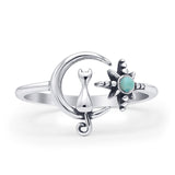 Cat On Moon & Star Ring