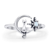 Cat On Moon & Star Ring