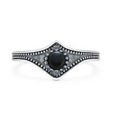 Beaded Halo Chevron Ring