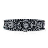 Oxidized Floral Filigree Beaded Band