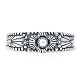 Oxidized Floral Filigree Beaded Band
