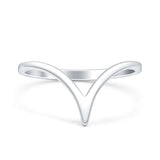 V Midi Band Chevron Ring