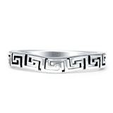 Aztec Design Greek Key Spiral Band 3mm Oxidized 925 Sterling Silver Wholesale