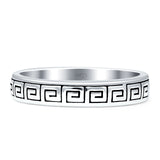 Greek Key Spiral Band 4mm Oxidized 925 Sterling Silver Wholesale