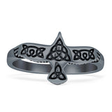Trinity Bird Oxidized Ring