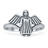 Oxidized Guardian Angel Ring