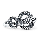 Oxidized Snake Plain Ring