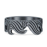 Oxidized Waves Plain Rings