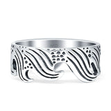 Oxidized Waves Plain Rings