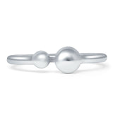 Boho Orb Open Ring 6mm Vintage Style Adjustable 925 Sterling Silver