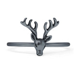 Oxidized Deer Ring
