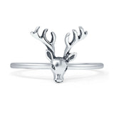Oxidized Deer Ring