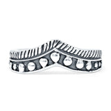 Curved Contour Chevron Ring