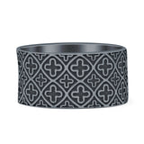 Oxidized Cross Band Faith Ring