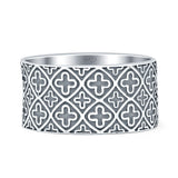 Oxidized Cross Band Faith Ring