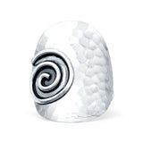 Hammered Spiral Saddle Ring