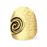 Hammered Spiral Saddle Ring