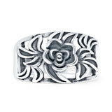 Oxidized Rose Flower Ring