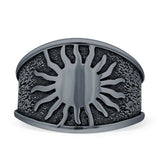 Oxidized Sunbeam Band Sun Ring
