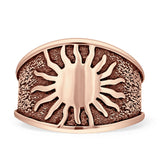 Oxidized Sunbeam Band Sun Ring