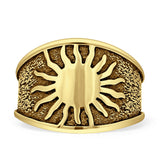 Oxidized Sunbeam Band Sun Ring