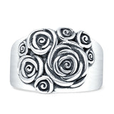 Oxidized Rose Flower Ring