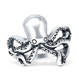 Oxidized Octopus Ring