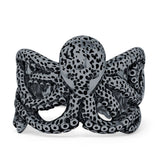 Oxidized Octopus Ring