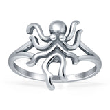 Oxidized Octopus Ring