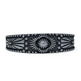 Oxidized Flower Beaded Band