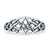 Oxidized Twisted Infinity Triquetra Ring