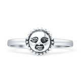 Oxidized Sun Face Ring