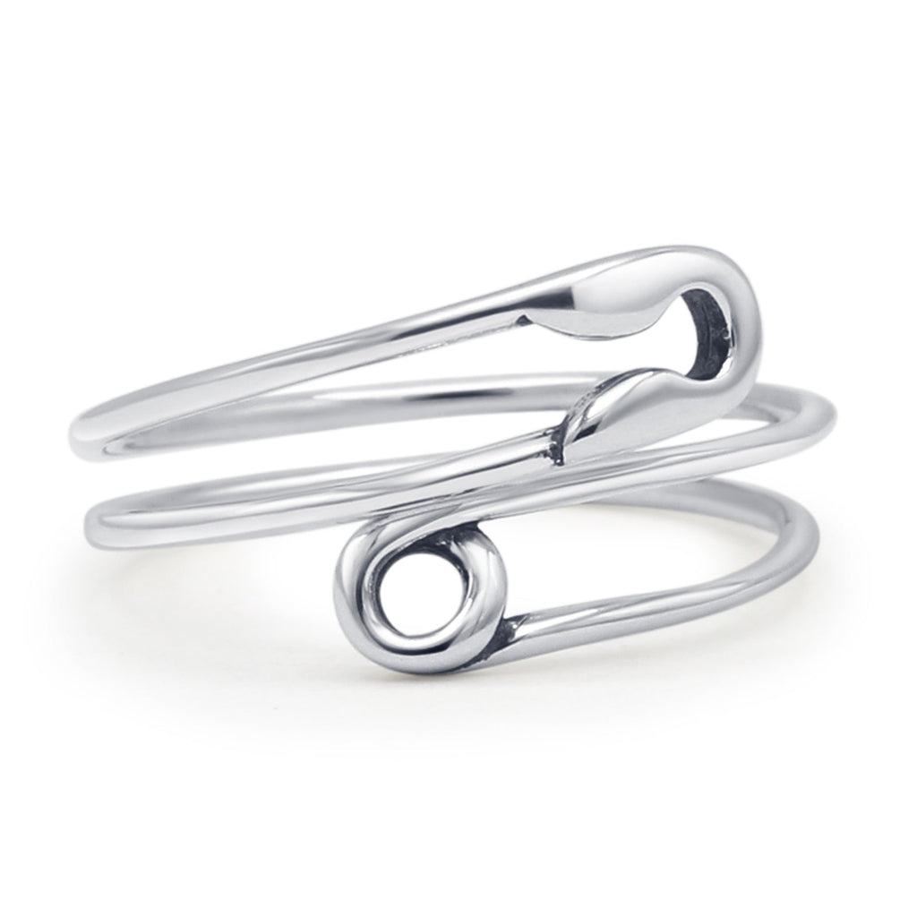 Safety Pin Band Oxidized 925 Sterling Silver Wholesale