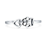 Paw Print Heart Ring