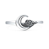 Ocean Wave Moon Ring