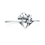 Mushroom Star Ring Oxidized 925 Sterling Silver Wholesale