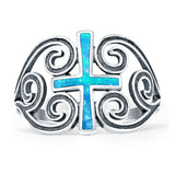 Cross Heart Swirl Ring