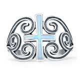 Cross Heart Swirl Ring